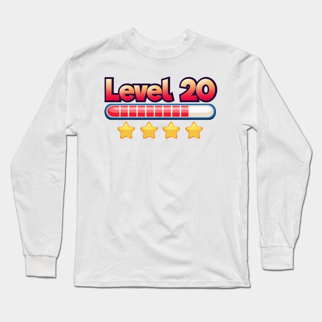 Level 20 Unlocked 🎮🕹️ Long Sleeve T-Shirt by JohnRelo